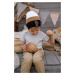 Detská bavlnená čiapka Jamiks LEIF čierna farba biela, z tenkej pleteniny, bavlnená