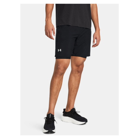 Čierne športové kraťasy Under Armour UA LAUNCH 7'' 2-IN-1 SHORTS