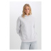 DEFACTO Relax Fit Hooded Thick Casual Basic Plain Sweatshirt