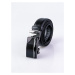 Pánsky čierny opasok s elegantnou prackou PA3-23-56, Obvod pásu/celková dĺžka opasku 105cm/122cm