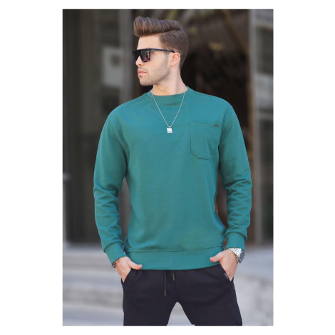 Madmext Dark Green Regular Fit Basic Sweatshirt 6136