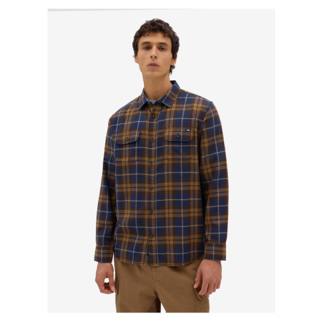Brown-blue men's plaid flannel shirt VANS Sycamore - Men