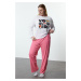 Trendyol Curve Pink Powerpuff Girls Licensed Knitted Pajama Set