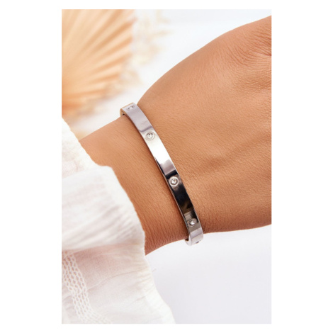 Steel bracelet with cubic zirconia silver Lauren