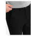 Čierne pánske kockované nohavice Ombre Clothing