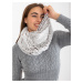 White and dark brown neck warmer made of faux fur