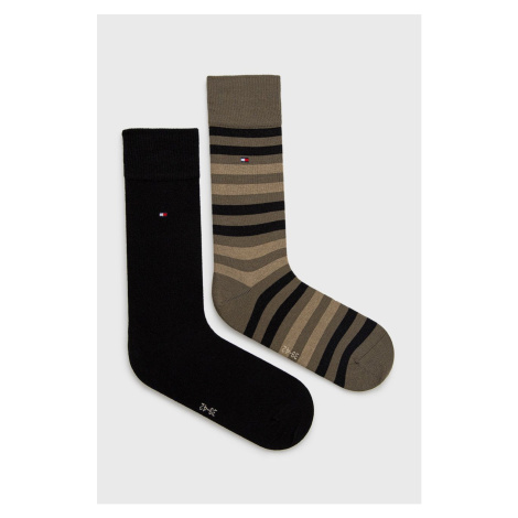 Ponožky Tommy Hilfiger pánske, zelená farba, 472001001