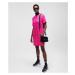 Šaty Karl Lagerfeld Cady Dress W/ Drawcord Waist Ružová