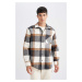 DEFACTO Relax Fit Casual Cut Plaid Lumberjack Flannel Long Sleeve Shirt