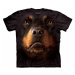 Pánske batikované tričko The Mountain - Rottweiler face- čierne