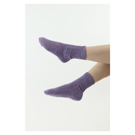 Pletené ponožky Thermona modro-fialové Moraj