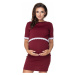 Bordové tehotenské šaty 0161