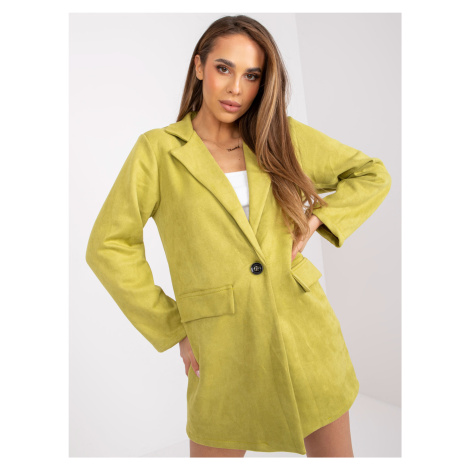 Women's light green blazer made of ecological suede Irmina