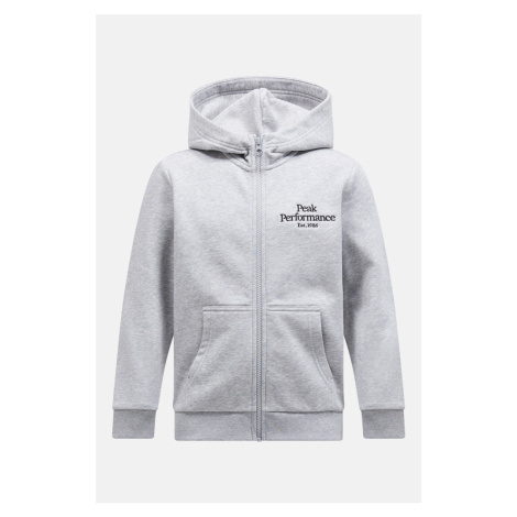 Mikina Peak Performance Jr Original Zip Hood Mel Med Grey Melang