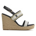 Tommy Hilfiger Espadrilky Golden Webbing Wedge FW0FW07089 Tmavomodrá