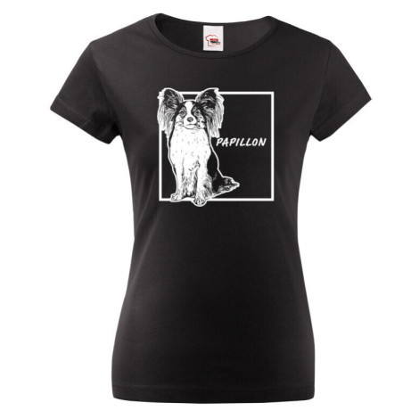 Dámské tričko pre milovníkov zvierat - Papillon - darček na narodeniny
