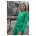 Warm women's tracksuit with "Los Angeles" lettering green