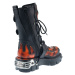 topánky kožené NEW ROCK Vampire Boots (107-S1) Black-Orange Čierna červená