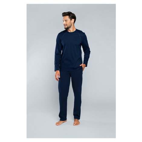 Men's pyjamas Niko, long sleeves, long pants - dark blue Italian Fashion