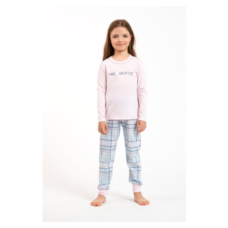 Girls' pyjamas Glamour, long sleeves, long pants - pink/print Italian Fashion