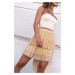 Yellow soft miniskirt with frills