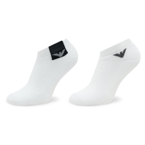 Emporio Armani Súprava 2 párov členkových pánskych ponožiek 306208 3R378 00010 Biela