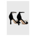 Semišové sandále Custommade Ashley Pearl Bow čierna farba, 999621046