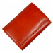 Oranžová kožená peňaženka