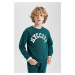 DEFACTO Boy's Crew Neck Printed Sweatshirt