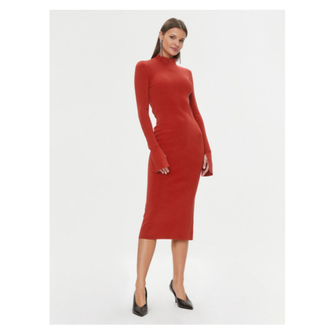 Patrizia Pepe Úpletové šaty 2A2612/K002-R808 Červená Slim Fit