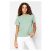 Trendyol Mint 100% Cotton Crew Neck Ribbed Short Sleeve Regular Knitted T-Shirt