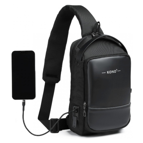 KONO Smart sling unisex crossbody batoh / taška - 5L - čierny