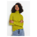 Trendyol Oil Green Premium/špeciálna priadza stojaci golier základný pletený sveter