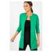 armonika Women's Dark Green Long Jacket with Stitched Waist