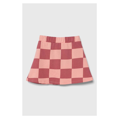 Dievčenská bavlnená sukňa United Colors of Benetton ružová farba, mini, áčkový strih