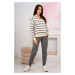 Sweater set Striped sweatshirt + Trousers grey