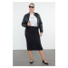 Trendyol Curve Black Knitted Plus Size Skirt