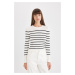 DEFACTO Regular Fit Crew Neck Striped Sweater