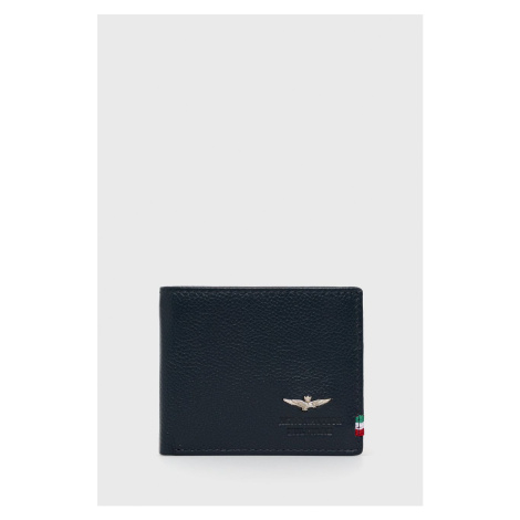 Kožená peňaženka Aeronautica Militare pánsky, tmavomodrá farba, AM101