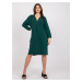 Dark green dress of loose cut with long sleeves from Rimini