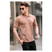 Madmext Brown Patterned Polo Neck T-Shirt 5873