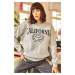 Olalook Women's Gray California Fleece Thick Sweatshirt