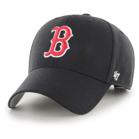 Čiapka 47brand MLB Boston Red Socks čierna farba, s nášivkou, B-MVP02WBV-BKF 47 Brand