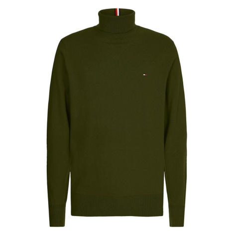 Sveter - Tommy Hilfiger PIMA COTTON CASHMERE ROLL NECK zelený