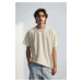 Trendyol Stone Oversize/Wide Cut More Sustainable Contrast Piping 100% Organic Cotton T-shirt