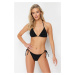 Trendyol Black Triangle Stone Regular Bikini Set