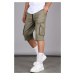 Madmext Khaki Basic Cargo Pocket Men's Capri Shorts 5473
