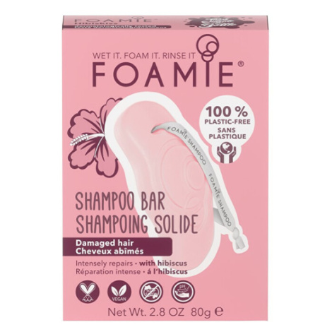 FOAMIE Šampón pre poškodené vlasy Hibiskiss Shampoo Bar 80 g