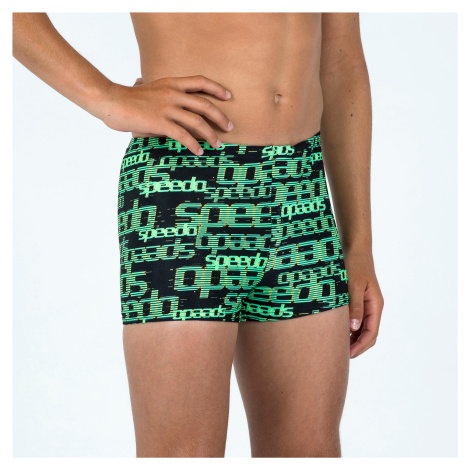 Pánske boxerkové plavky SPEEDO čierno-zelené s potlačou