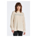 MIKINA GANT REL BOUCLE APPLIQUE C-NECK SWEAT EGGSHELL